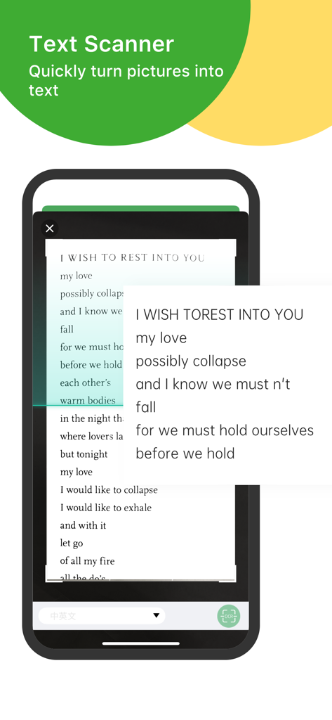 PeriPage - PeriPage app text scanner feature converting a printed poem into digital text using OCR technology