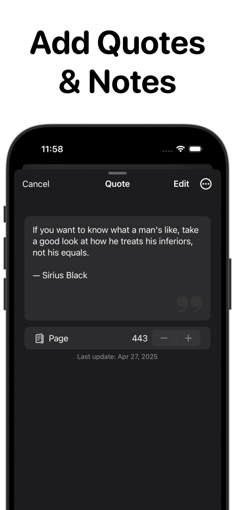 Bookshelf - Vox - Interface for adding and managing book quotes and notes in the Bookshelf Vox app