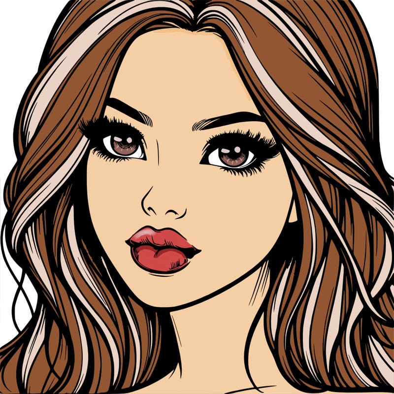 realistic pretty girl with lips