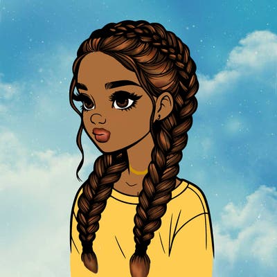 realistic girl with braids