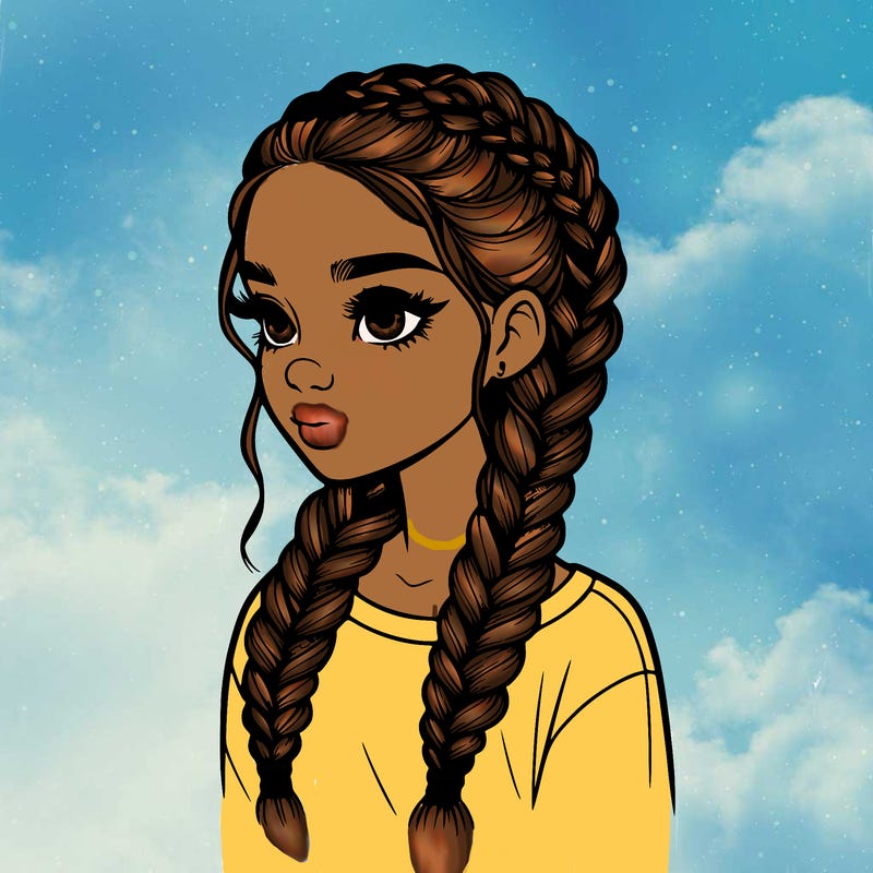 realistic girl with braids