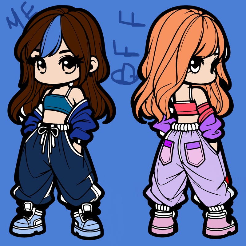 girl in crop top and baggy pants