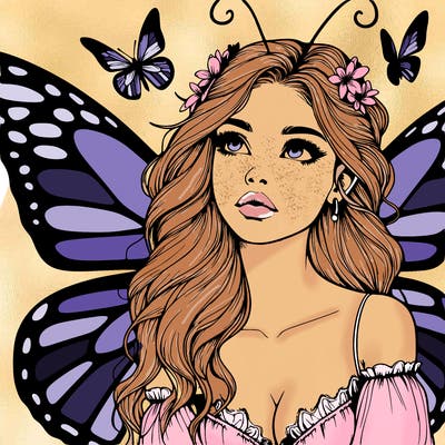 butterfly fairy realistic girl