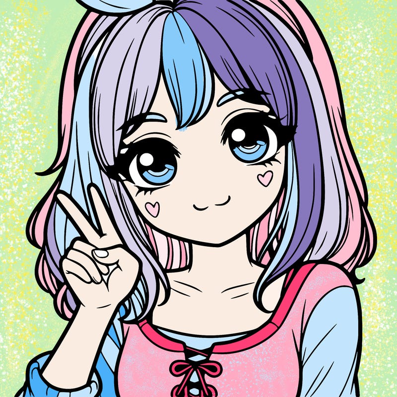 cute realistic girl doing ✌️