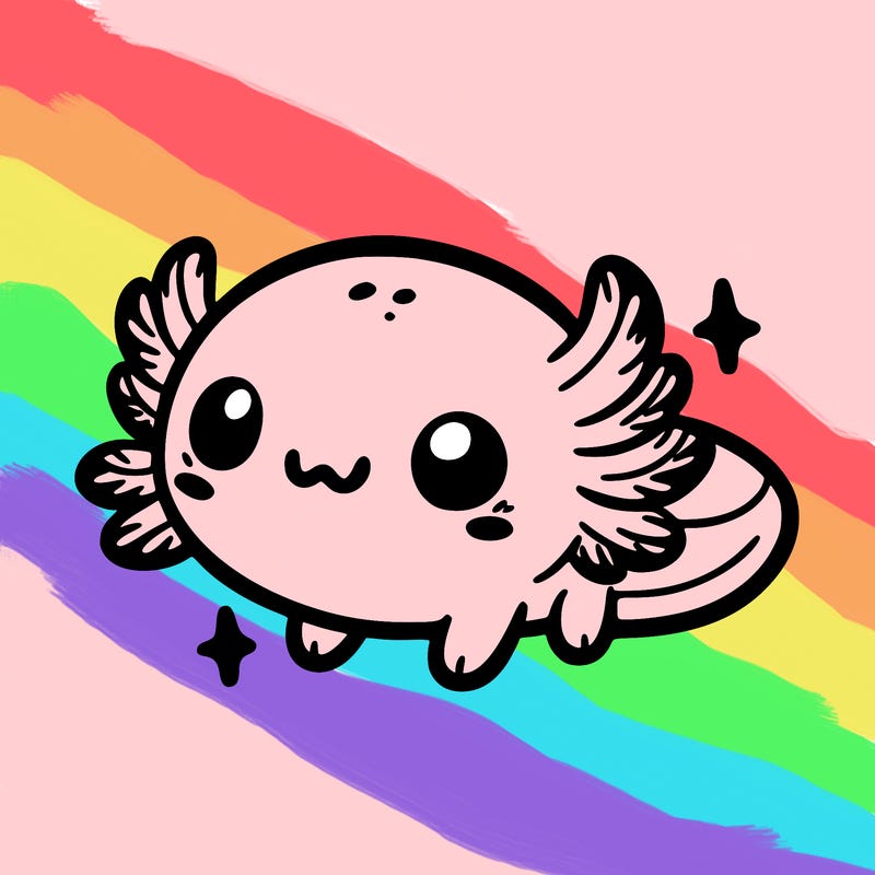 cute easy baby axolotl