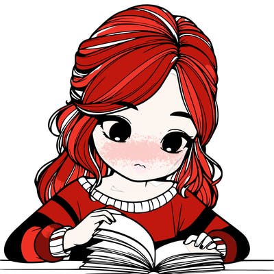 realistic girl reading