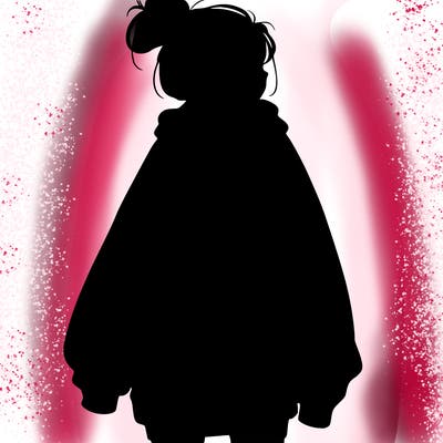 realistic girl with a oversized sweatshirt on and a bun