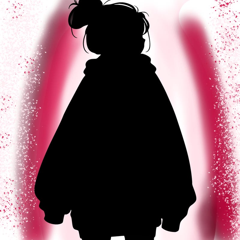 realistic girl with a oversized sweatshirt on and a bun