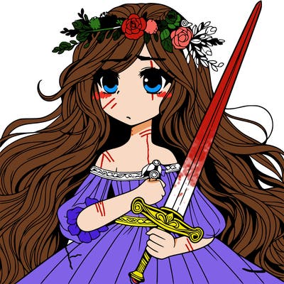 beautiful girl woth sword
