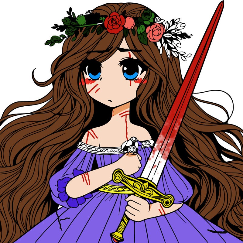 beautiful girl woth sword