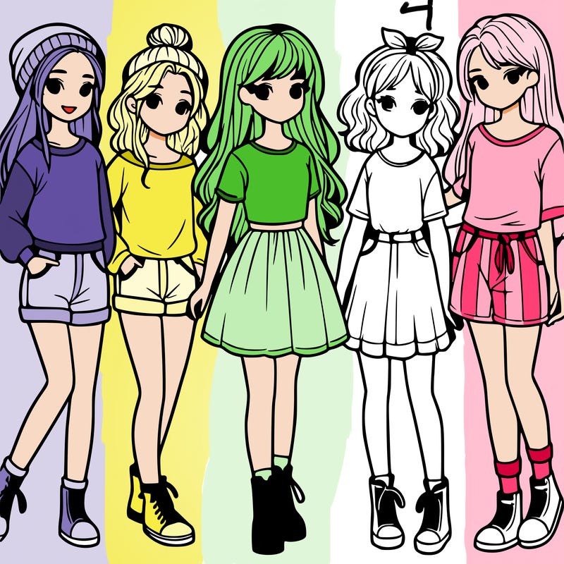 a group of five girls