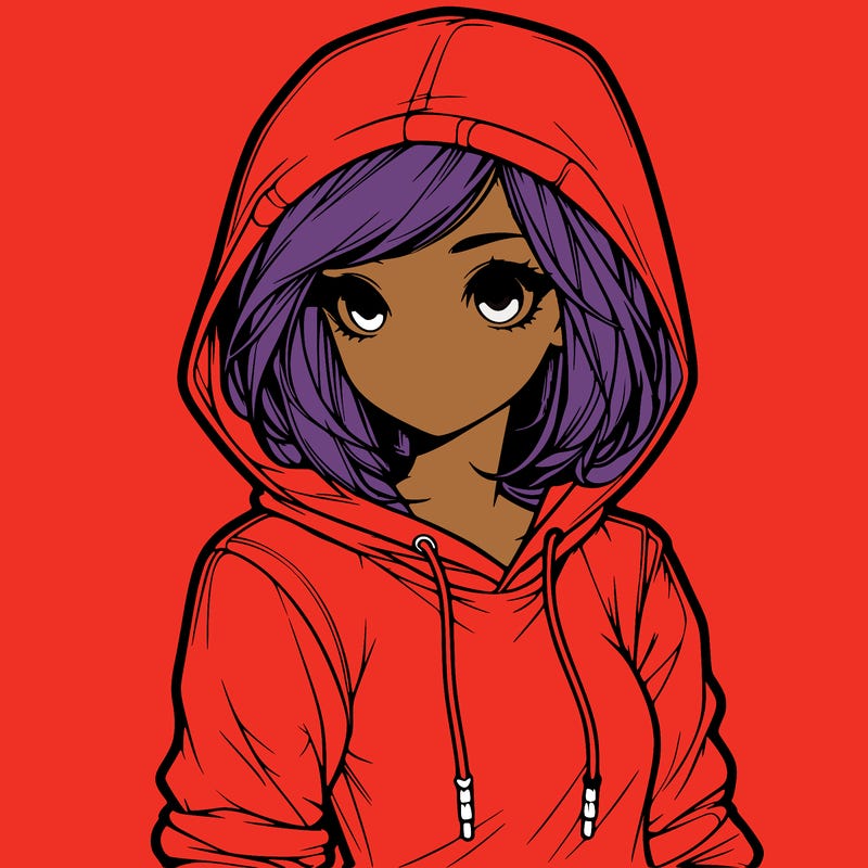 realistic girl with hoodie