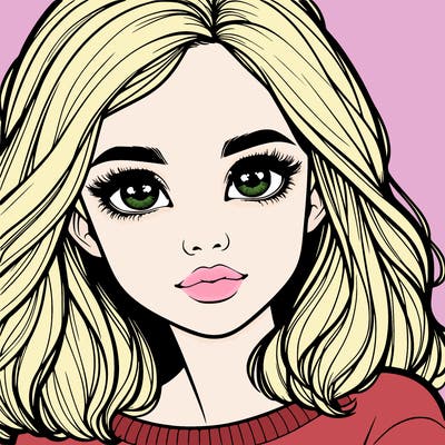 realistic girl whith cute eyes