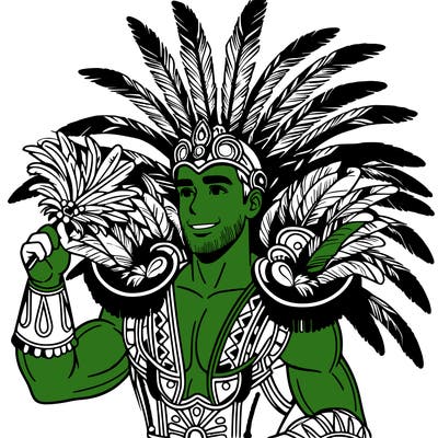 a realistic man  in the carnaval of rio with a carnival costume from brazil with feathers