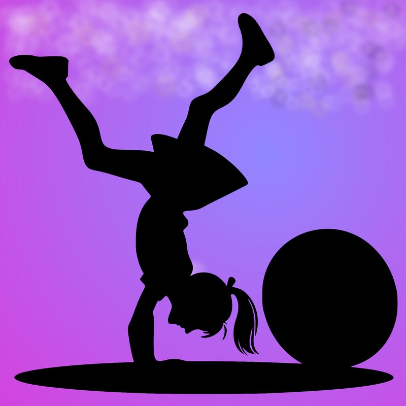 silhouette cartwheel girl