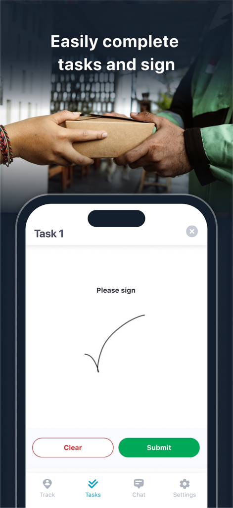 La interfaz de chat seguro de la aplicación GPSWOX que muestra la comunicación entre usuarios sobre el estado de una entrega.