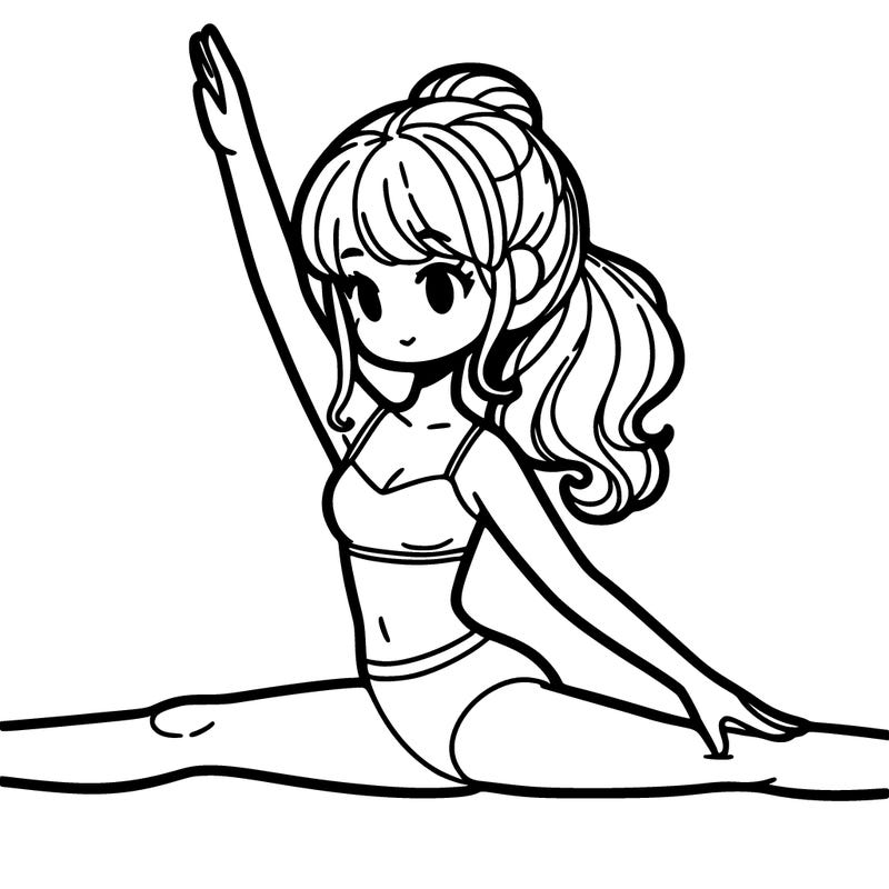 a woman doing the splits