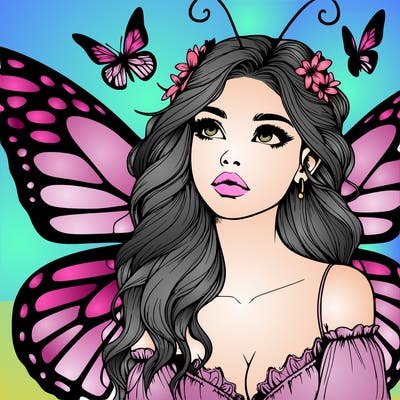 butterfly fairy realistic girl
