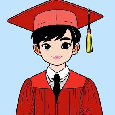 asian person graduating from school realistic
