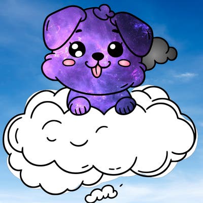 dog in a cloud