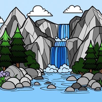waterfall in mountain