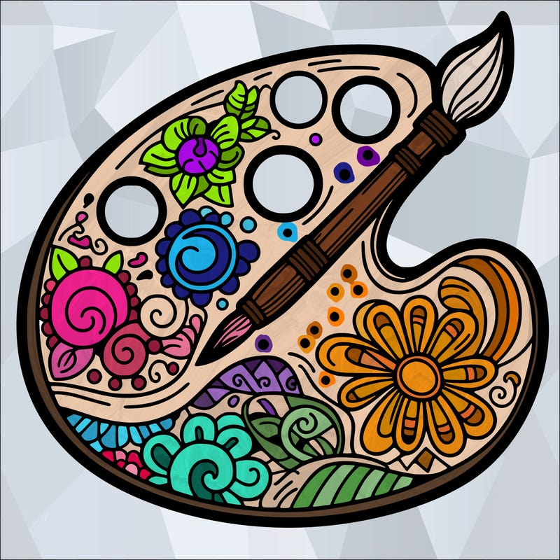 decorated paint palette