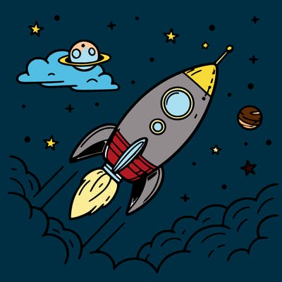 rocket in space