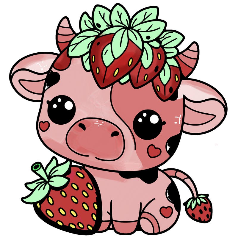 cute strawberry cow