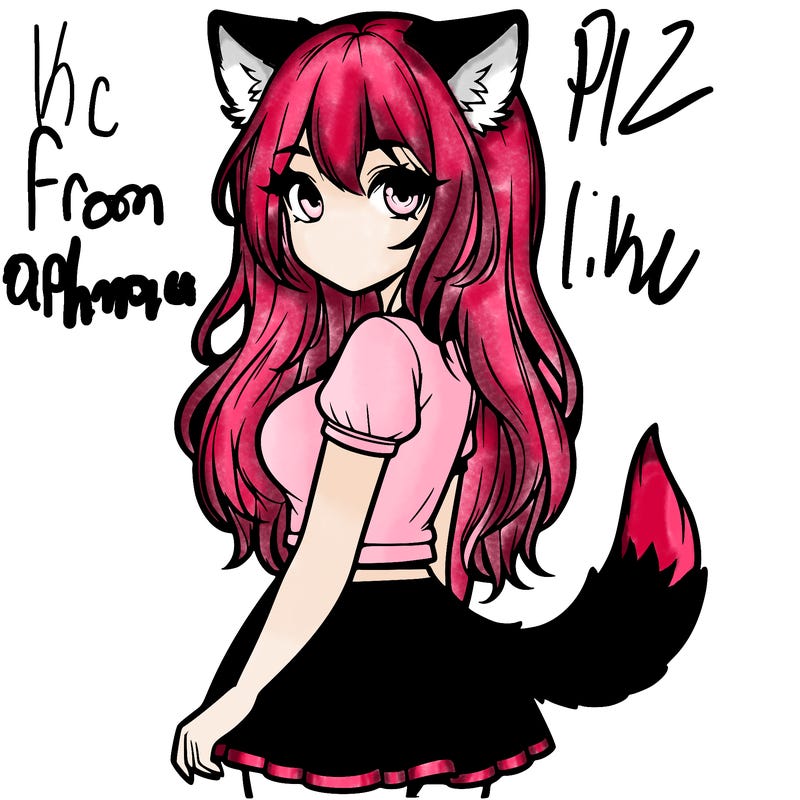 realistic girl with wolf ears and a tail