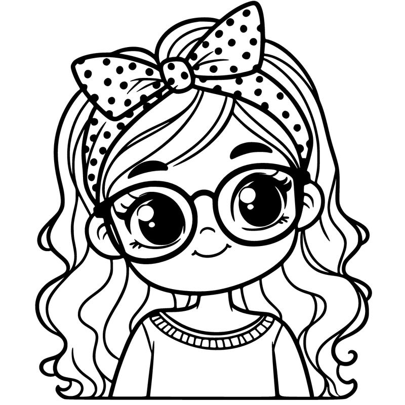 girl with headband and glasses