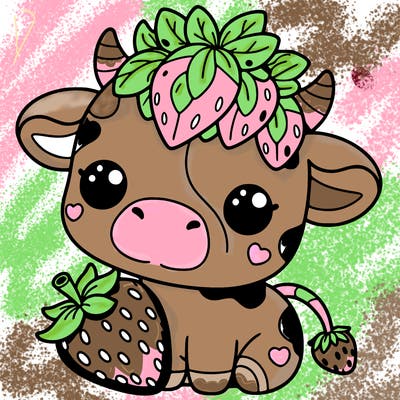 cute strawberry cow