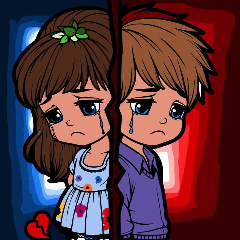 sad girl split with sad boy realist