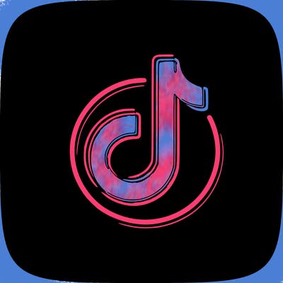 tiktok logo neon