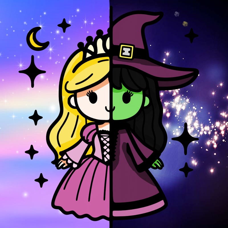 split princess and witch