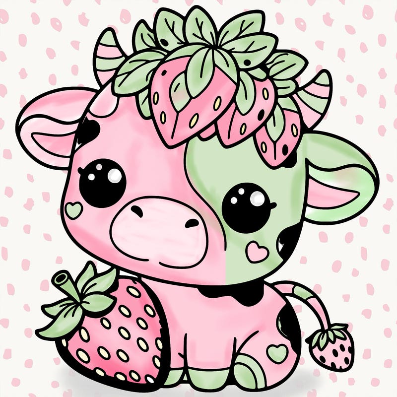 cute strawberry cow