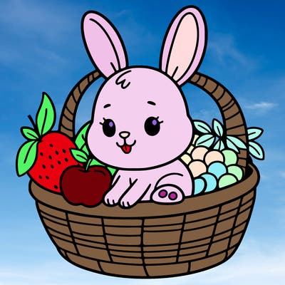 bunny in a fruit basket
