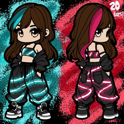 girl in crop top and baggy pants