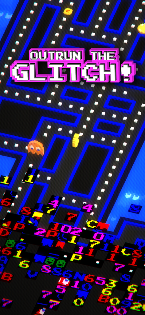PAC-MAN 256 - Arcade Run - Isometric voxel maze gameplay with a colorful digital glitch chasing Pac-Man and ghosts.