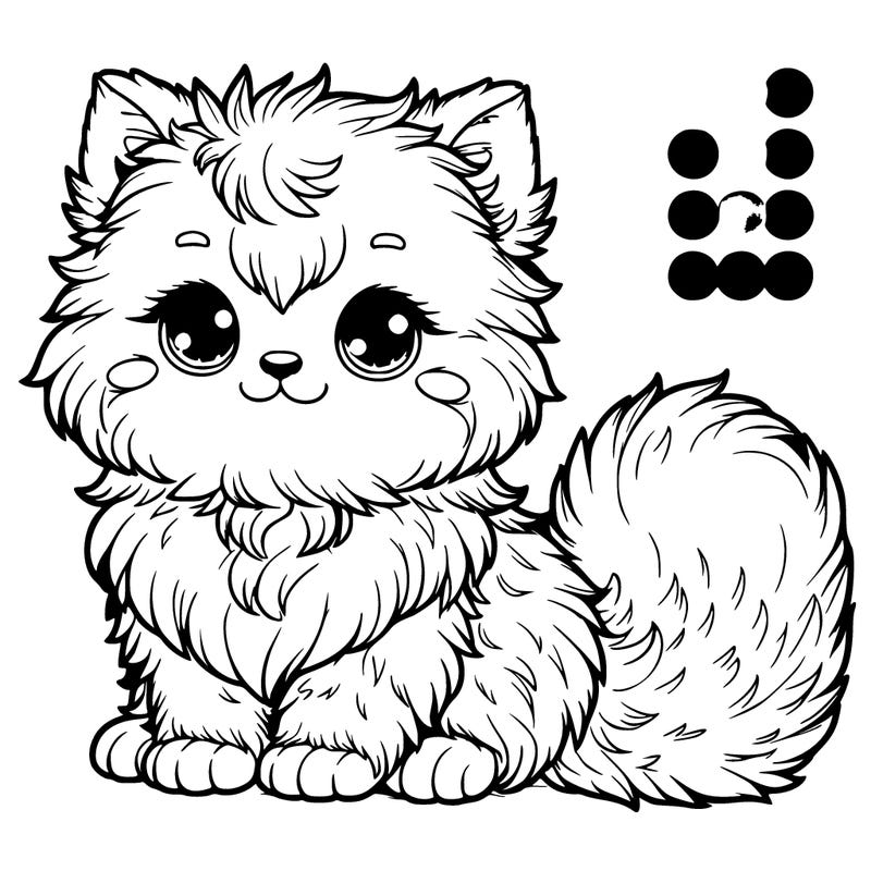 realistic super fluffy kitten