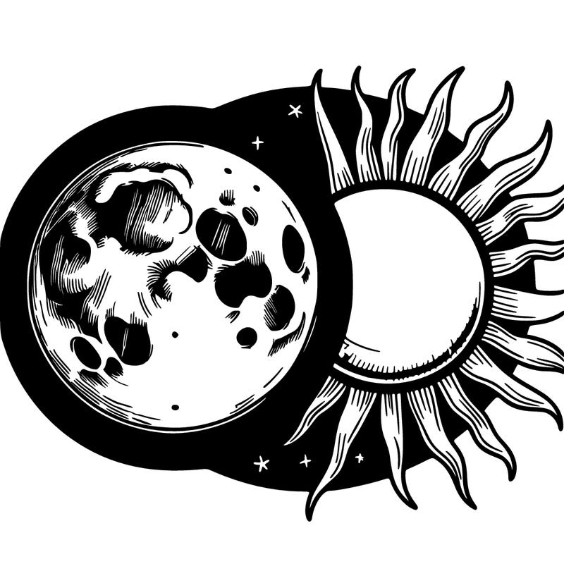 realistic moon and sun