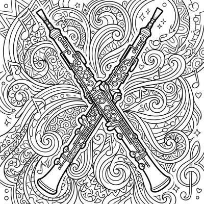 Dive into the world of music with this captivating oboe coloring page, specially designed for teens. Its intricate patterns and detailed instrument illustrations offer a delightful challenge and a creative escape.