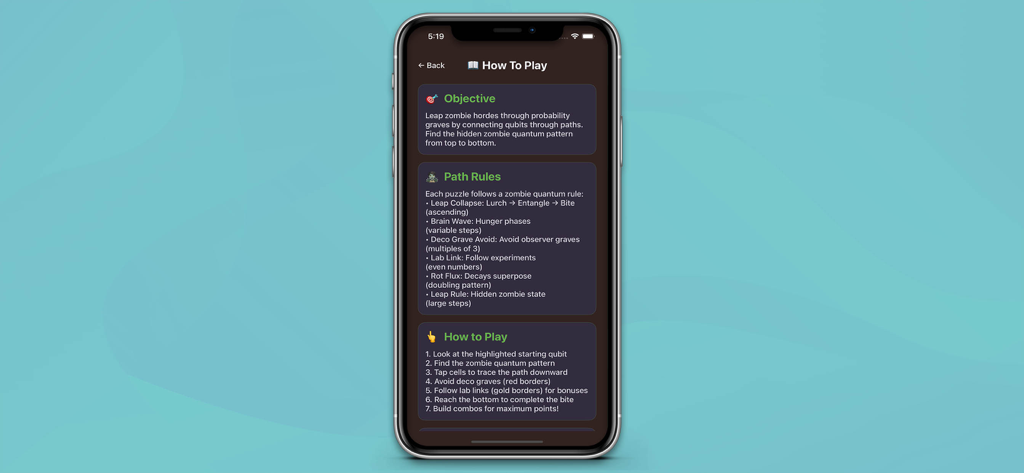 Zeapombi - Pantalla de cómo jugar de Zeapombi que muestra el objetivo del juego y las reglas de los caminos