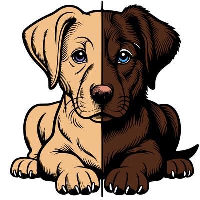 realistic dog split picture