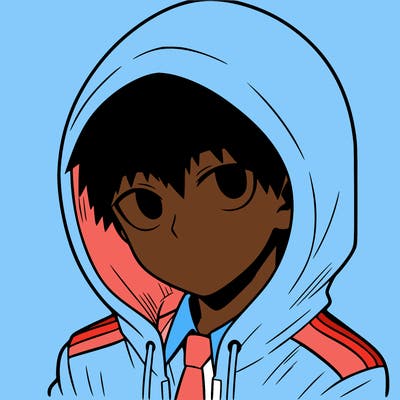 manga character with a hoodie