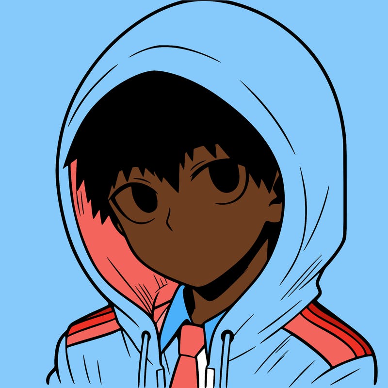 manga character with a hoodie