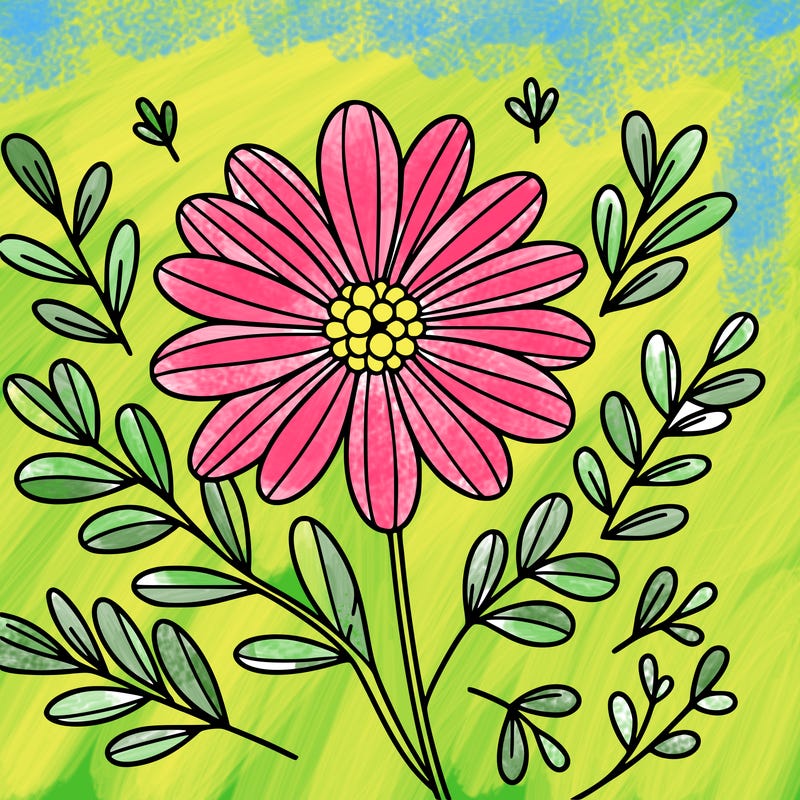 easy drawing of a flower