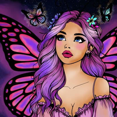 butterfly fairy realistic girl