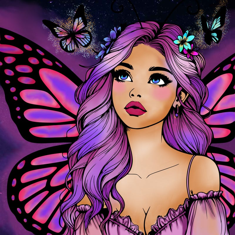 butterfly fairy realistic girl