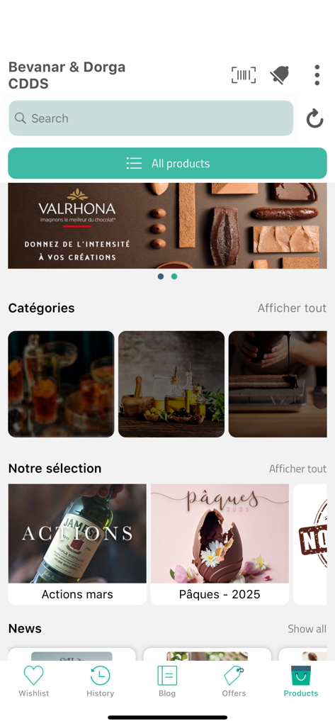 VGPeem - ecommerce solution - Home screen of the VGPeem app featuring product categories and special offers