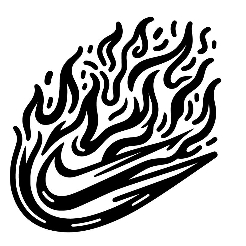 flaming nike logo